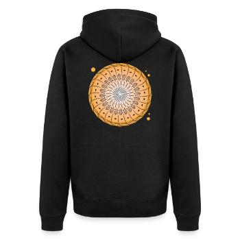 Rotating pattern circle - Unisex Premium Organic Zip Hoodie - black - Back - Nico (187cm)