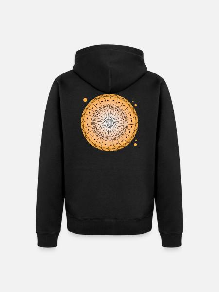 Rotating pattern circle - Unisex Premium Organic Zip Hoodie - black