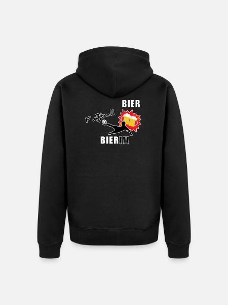 Bier! Fußball! Bier!!! - Unisex Premium Bio Zip Hoodie - Schwarz