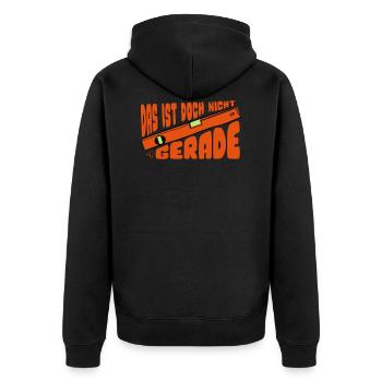 Das ist doch nicht Gerade - Unisex Premium Bio Zip Hoodie - Schwarz - Hinten - Nico (187cm)