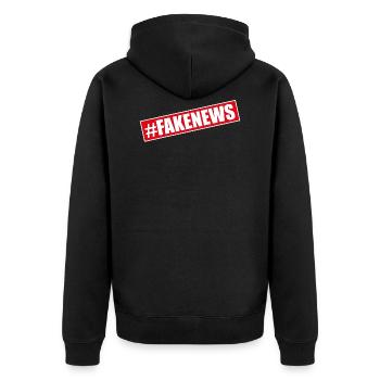 Hashtag Fake News Donald  - Veste à capuche bio Premium Unisexe - noir - Dos - Nico (187cm)