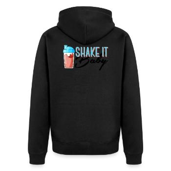 Shake it Baby - Unisex Premium Bio Zip Hoodie - Schwarz - Hinten - Nico (187cm)