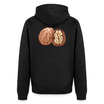 Real walnut nuts nut walnutwalnuts - Unisex Premium Organic Zip Hoodie - black - Back - Nico (187cm)