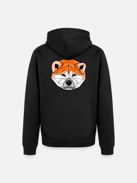Akita Inu Geometric - Unisex Premium Organic Zip Hoodie - black