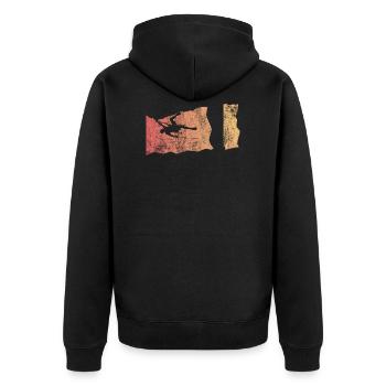 Geschenk Kletterer Boulderer klettern bouldern - Unisex Premium Bio Zip Hoodie - Schwarz - Hinten - Nico (187cm)