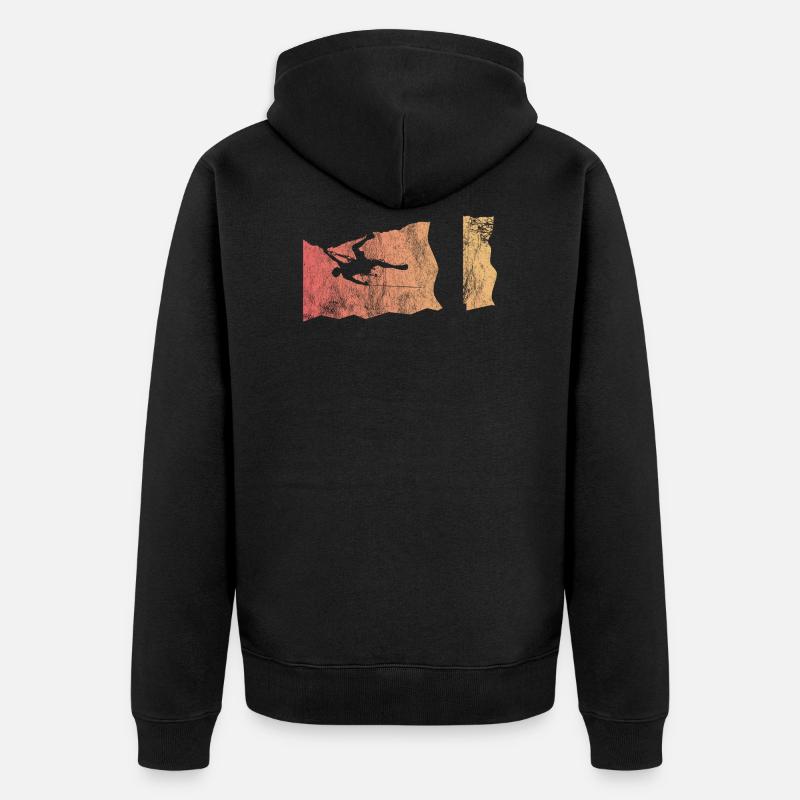 Gift climber boulderer climbing bouldering - Unisex Premium Organic Zip Hoodie - black