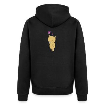 cute bear - Unisex Premium Organic Zip Hoodie - black - Back - Nico (187cm)
