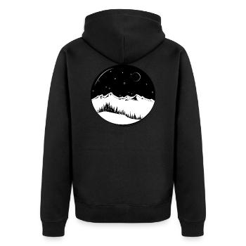 Night stars forest and mountains gift - Unisex Premium Organic Zip Hoodie - black - Back - Nico (187cm)