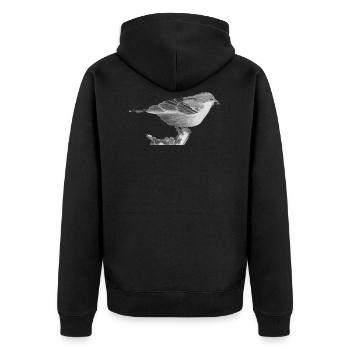 Spatz - Unisex Premium Bio Zip Hoodie - Schwarz - Hinten - Nico (187cm)