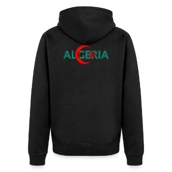 ALGERIEN - Unisex Premium Bio Zip Hoodie - Schwarz - Hinten - Nico (187cm)