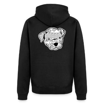 Patterned dog pet gift - Unisex Premium Organic Zip Hoodie - black - Back - Nico (187cm)
