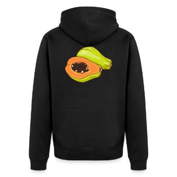 Papaya Melon Tree Papaya Tree - Unisex Premium Organic Zip Hoodie - black - Back - Nico (187cm)