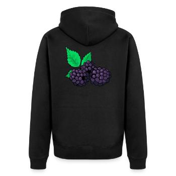 Brombeeren - Unisex Premium Bio Zip Hoodie - Schwarz - Hinten - Nico (187cm)