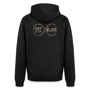 Pi - Unisex Premium Bio Zip Hoodie - Schwarz - Hinten - Nico (187cm)