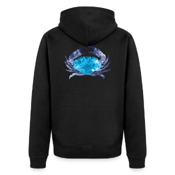 Sternzeichen Krebs mit Kristall Panzerung Krabbe - Unisex Premium Bio Zip Hoodie - Schwarz - Hinten - Nico (187cm)