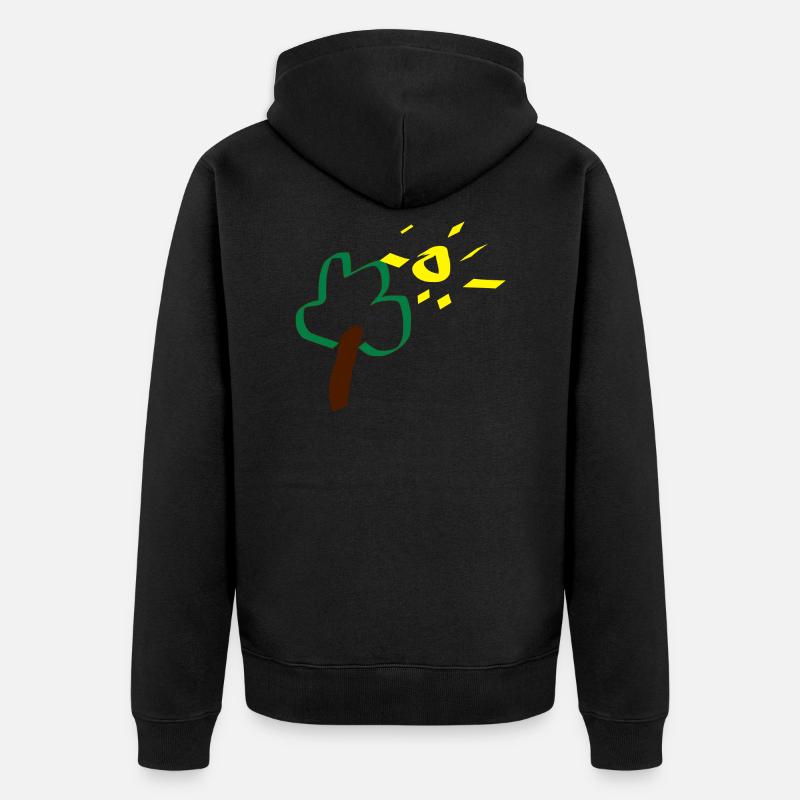 arbre soleil dessin cadeau bébé - Veste à capuche bio Premium Unisexe - noir