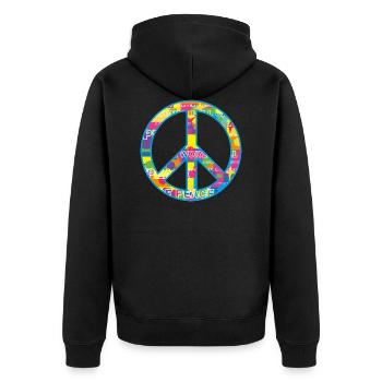 Paix / symbole de paix - Veste à capuche bio Premium Unisexe - noir - Dos - Nico (187cm)