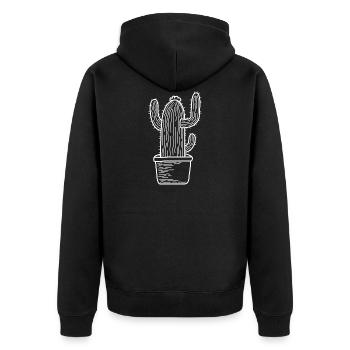 Cactus cactus gift prickly desert plant - Unisex Premium Organic Zip Hoodie - black - Back - Nico (187cm)