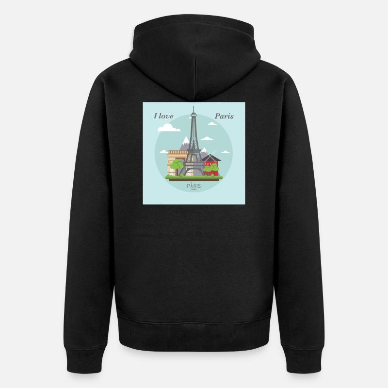 J'aime Paris - Veste à capuche bio Premium Unisexe - noir