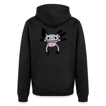 Axolotl - Unisex Premium Organic Zip Hoodie - black - Back - Nico (187cm)