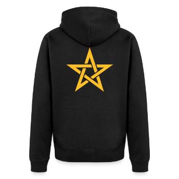 Pentagram, Magic, Wicca, Pagan, Witchcraft, Symbol - Unisex Premium Organic Zip Hoodie - black - Back - Nico (187cm)