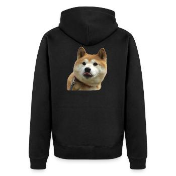Cool dog motif Doge - Unisex Premium Organic Zip Hoodie - black - Back - Nico (187cm)