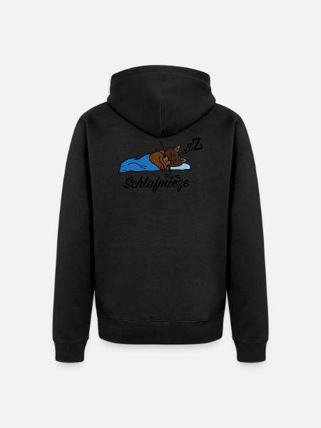 cute sleeping bug with lettering gift idea - Unisex Premium Organic Zip Hoodie - black
