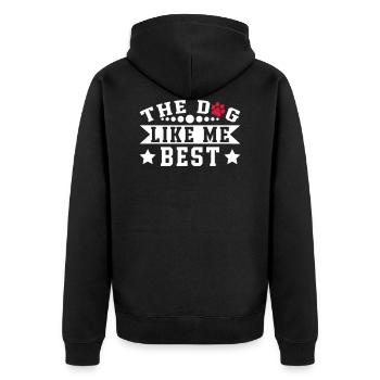 Le chien m'aime le mieux - Veste à capuche bio Premium Unisexe - noir - Dos - Nico (187cm)