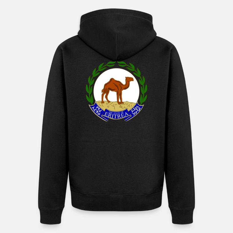 Eritrea Emblem - Ein Stück Ostafrikas - Unisex Premium Bio Zip Hoodie - Schwarz
