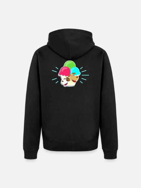 Ice Cream and Dogs I Gift - Unisex Premium Organic Zip Hoodie - black