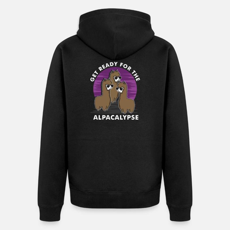 Préparez-vous pour l'alpakalypse - Veste à capuche bio Premium Unisexe - noir
