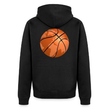 Basketball around the World - Unisex Premium Bio Zip Hoodie - Schwarz - Hinten - Nico (187cm)