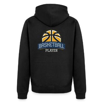 Basketball Sport Gift Team Team Game - Unisex Premium Organic Zip Hoodie - black - Back - Nico (187cm)