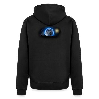 Moonset - Unisex Premium Organic Zip Hoodie - black - Back - Nico (187cm)