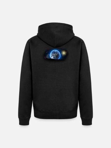 Moonset - Unisex Premium Organic Zip Hoodie - black