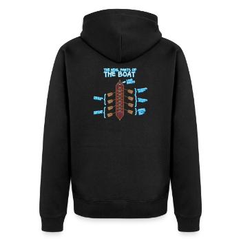 Anatomy of a Rowing Boat - Rowing Rowing Canoe SUP - Unisex Premium Organic Zip Hoodie - black - Back - Nico (187cm)