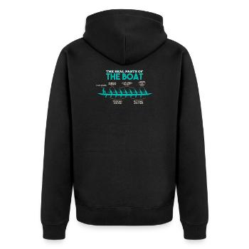 Anatomy of a Rowing Boat - Rowing Oarsman Oars - Unisex Premium Organic Zip Hoodie - black - Back - Nico (187cm)