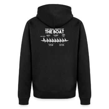 Parties d'un bateau - aviron rameur rameur bateau - Veste à capuche bio Premium Unisexe - noir - Dos - Nico (187cm)