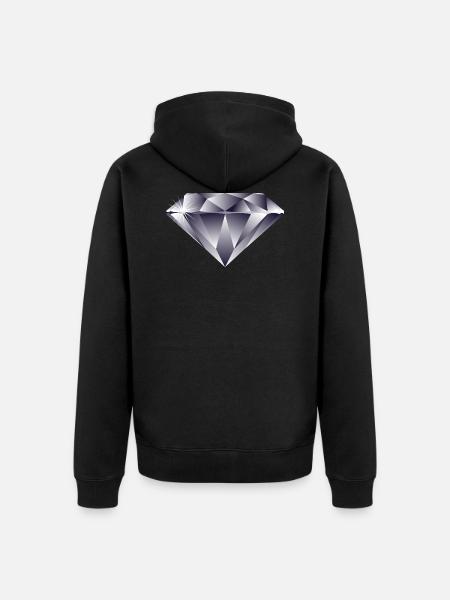 DIAMOND - DIAMAND - EXKLUSIV - Unisex Premium Bio Zip Hoodie - Schwarz