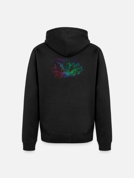 Bunter Rauch - Unisex Premium Bio Zip Hoodie - Schwarz