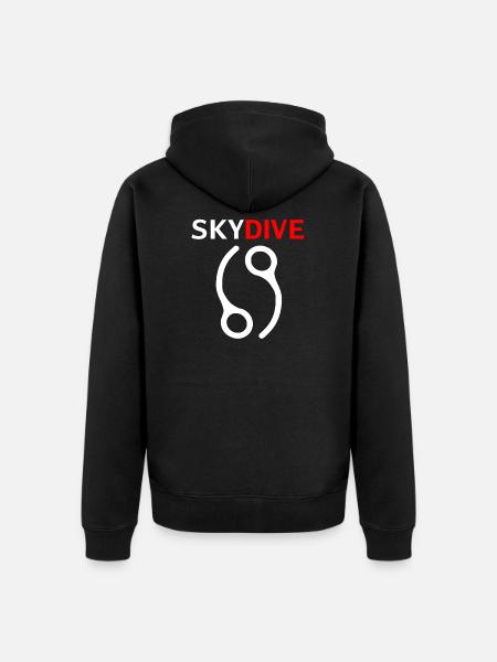 Skydive Pin 69 White - Unisex Premium Organic Zip Hoodie - black