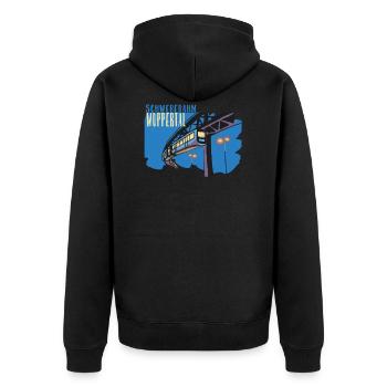 Neue Schwebebahn aus Wuppertal - Unisex Premium Bio Zip Hoodie - Schwarz - Hinten - Nico (187cm)