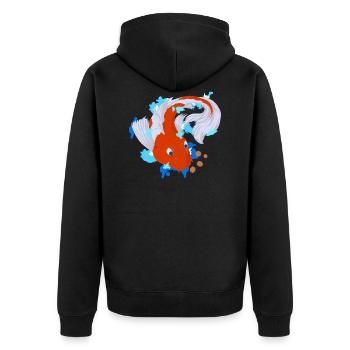 Koi Karpfen - Unisex Premium Bio Zip Hoodie - Schwarz - Hinten - Nico (187cm)