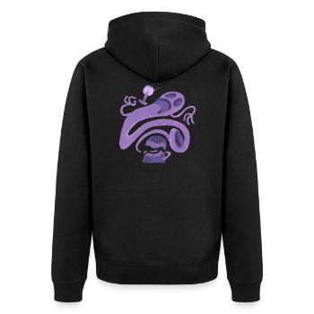 Verrückter Geist flüchtet aus Grab - Unisex Premium Bio Zip Hoodie - Schwarz - Hinten - Nico (187cm)