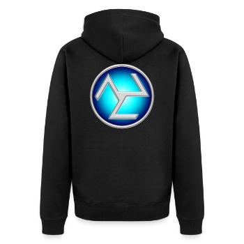 Antahkarana Symbol Yoga Reiki Meditation Zen Om 3D - Unisex Premium Bio Zip Hoodie - Schwarz - Hinten - Nico (187cm)
