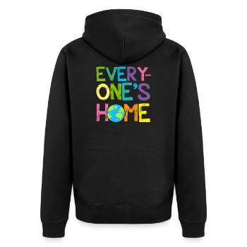 Earth Day Every One's Home Save Our Planet - Unisex Premium Organic Zip Hoodie - black - Back - Nico (187cm)