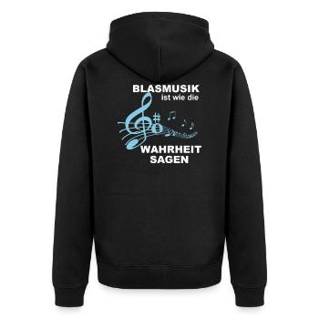 Brass music is like telling the truth! - Gift - Unisex Premium Organic Zip Hoodie - black - Back - Nico (187cm)