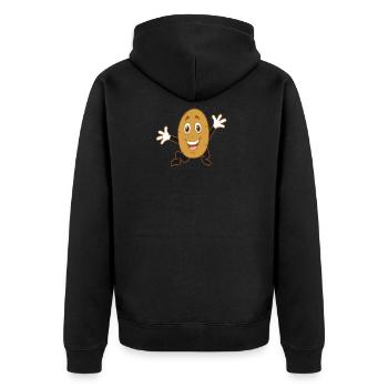 Shirt Kartoffel Gemüse - Unisex Premium Bio Zip Hoodie - Schwarz - Hinten - Nico (187cm)