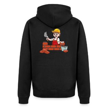 maçon - Veste à capuche bio Premium Unisexe - noir - Dos - Nico (187cm)