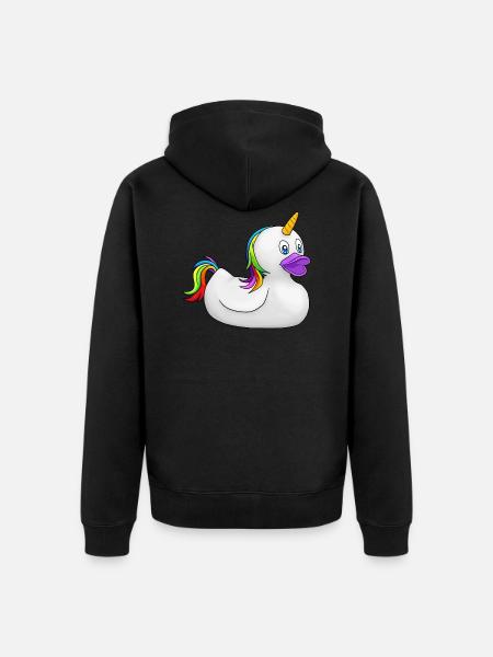 Duck Unicorn - Unisex Premium Organic Zip Hoodie - black